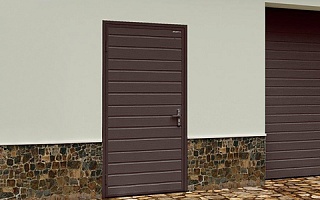 Гаражные двери модели "Ультра" 880/2050/RAL 8014 (коричневая)/левая