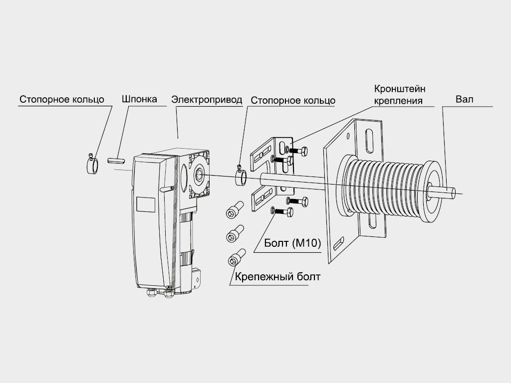 Преимущество Приводы вальные SHAFT-50PRO и SHAFT-50EN для промышленных секционных ворот весом до 270 кг