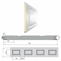Панель «Филенка» 475мм шаг 300мм Дерево/Стукко