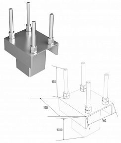 Столб опоры поддерживающей в сборе