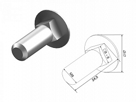 Болт/D=М8/L=24мм/с потайной головкой и квадрат.подголовком