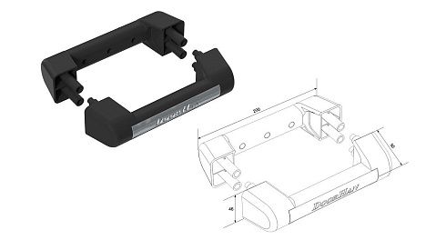 Ручка пластиковая черная с хромированной вставкой																								