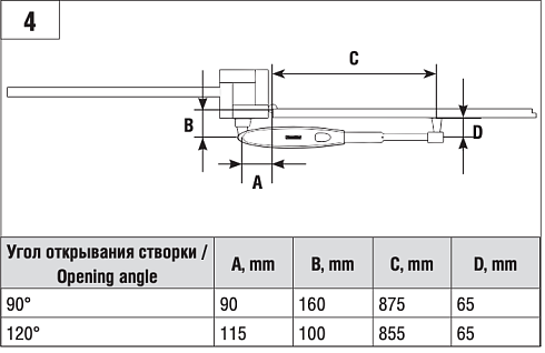 Установочные размеры для открывания ворот наружу