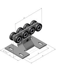 Опора ролика с гнутым основанием для балки 71х60х3,5