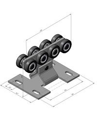 Опора ролика с гнутым основанием для балки 71х60х3,5