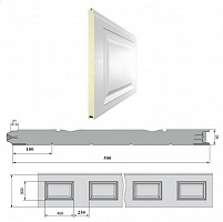 Панель «Филенка» 500мм шаг 230мм Дерево/Стукко (цвет "под дерево")