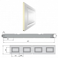 Панель «Филенка» 475мм шаг 260мм Дерево/Стукко