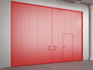 Распашные противопожарные ворота с калиткой