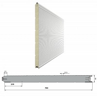 Панель «Волна» 500мм Дерево/Стукко (цвет "под дерево")