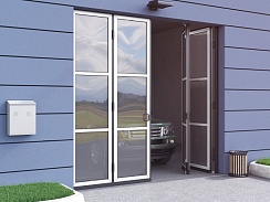 Ворота промышленные складные панорамные без нижней направляющей