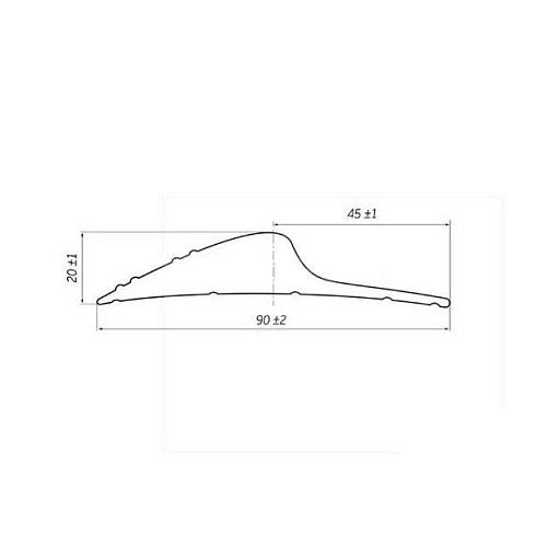 Резиновый порог из прочного термоэластопласта размер 90мм ширина и 20 мм высота под ворота