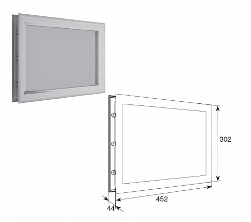 ОКНО АКРИЛОВОЕ ДЛЯ ПАНЕЛЕЙ ТОЛЩИНОЙ 40 ММ СО СТРУКТУРОЙ «ФИЛЕНКА» И ДВОЙНЫМ СТЕКЛОМ 452х302 ММ