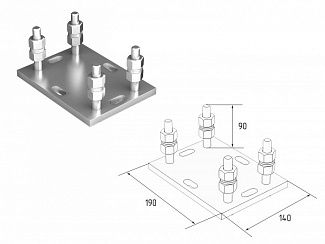 Подставка регулируемая роликовой опоры для балок 71х60х3,5