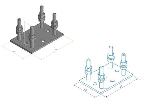 Подставка регулируемая роликовой опоры DHE730 укороченная