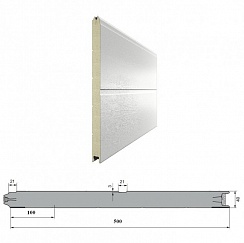 Панель «С широкой центральной полосой» 500мм Дерево/Стукко (цвет "под дерево")