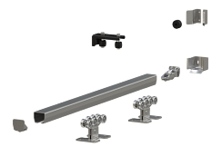 Система роликов и направляющих для балки Х/К 71Х60Х3,5 L=5000MM