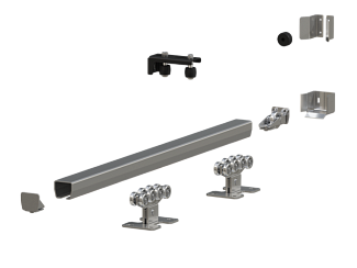 Система роликов и направляющих для балки Х/К 71Х60Х3,5 L=6000MM