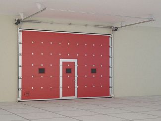 Секционные противопожарные ворота с калиткой EI60