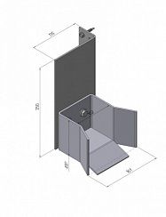 Ловитель нижний с кронштейном для балки 95х88х5