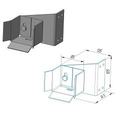 Ловитель нижний для балки 71х60х3,5 с кронштейном