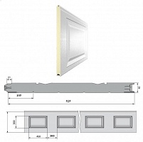 Панель «Филенка» 525мм шаг 300мм Дерево/Стукко